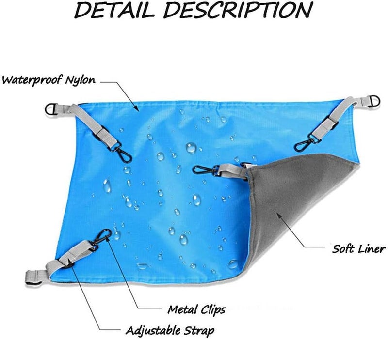 HOMEYA Small Animal Guinea-Pig Hanging Hammocks Bed Pet Cage Hammock for Ferret Cat Rat Chinchilla Hamster Cavy Degu Gerbil Rabbit Playing Cozy Activity Fun Toy (Guinea-Pig Size Light Blue) - Image 3